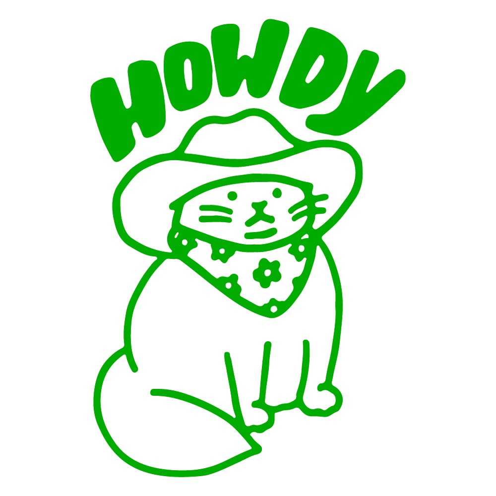 Cat Decal Stickers - Green / 10cm x 7cm