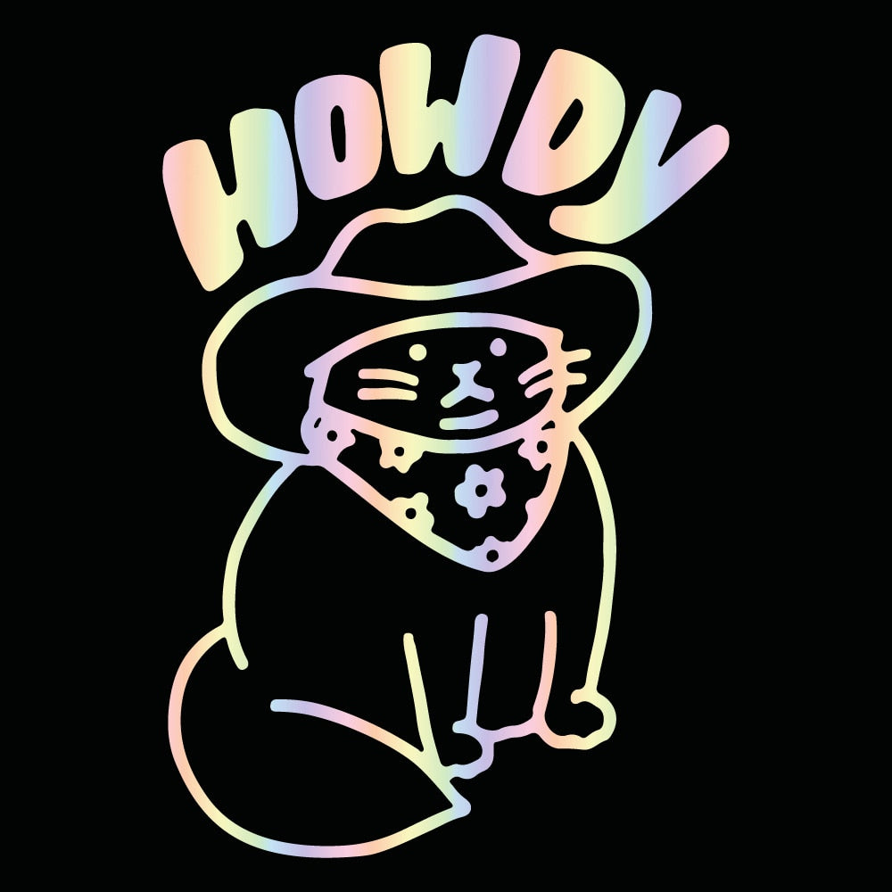 Cat Decal Stickers - Rainbow color / 10cm x 7cm