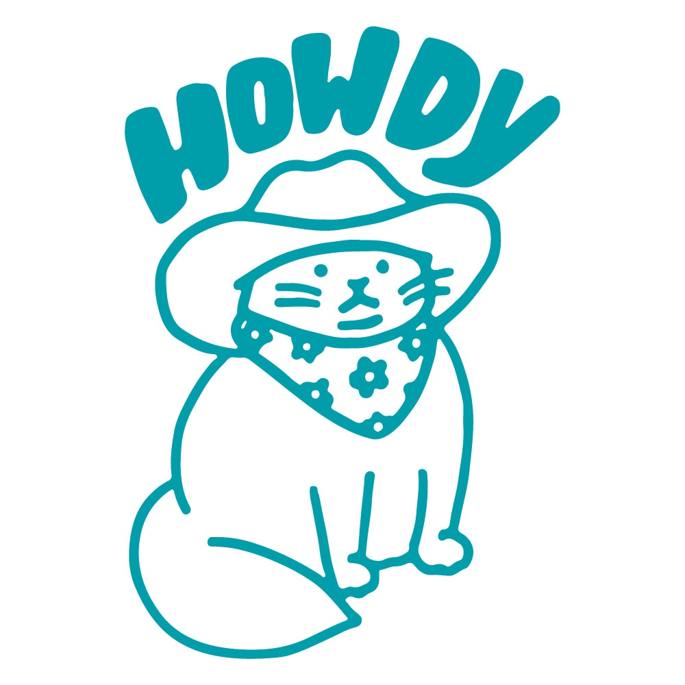 Cat Decal Stickers - Turquoise / 10cm x 7cm