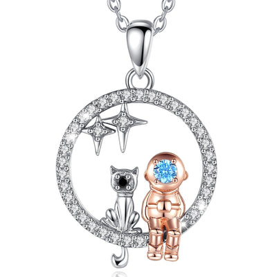 Cat Diamond Necklace - Cat necklace