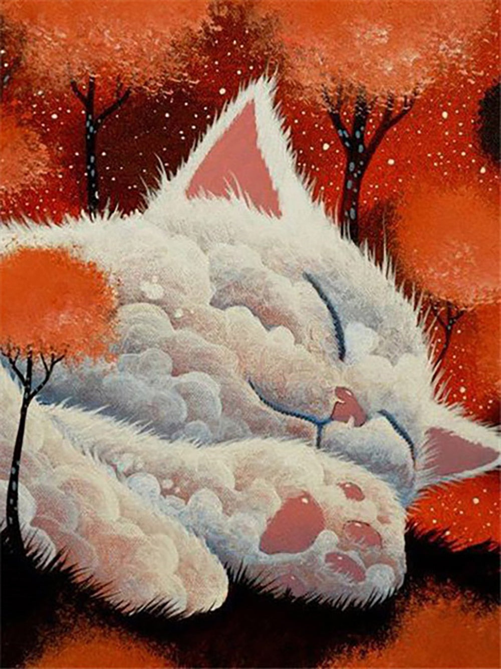 Cat Diamond Painting Kits - Orange / 30x40cm-Round Drill