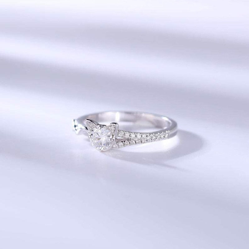Cat Diamond Ring - cat rings