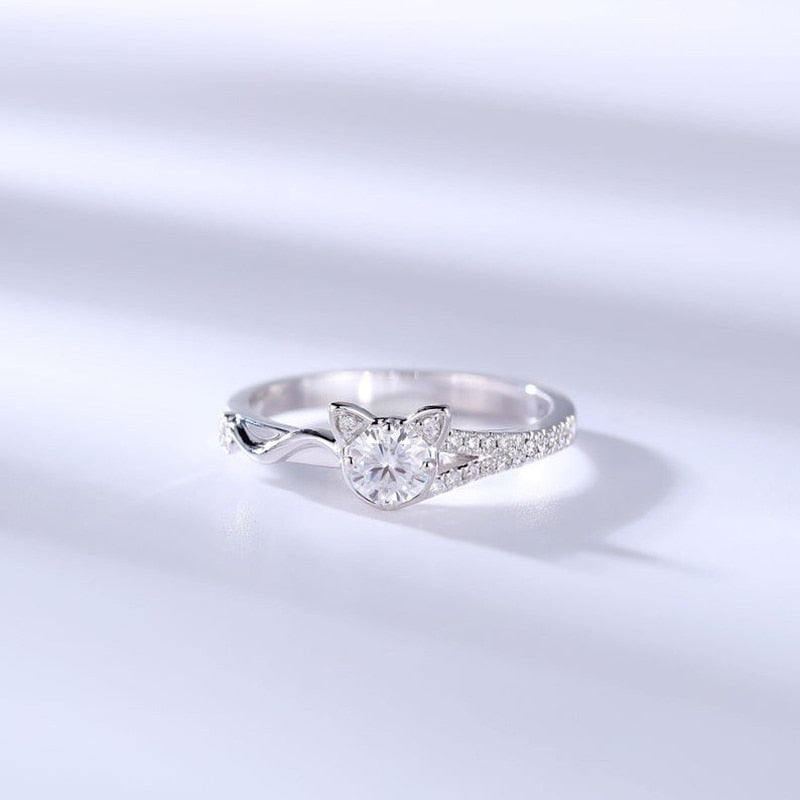 Cat Diamond Ring - cat rings