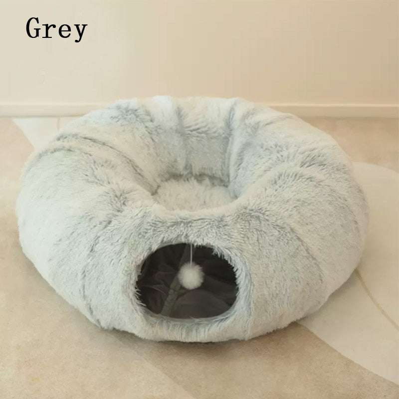Cat Donut Bed - Grey / 95 cm