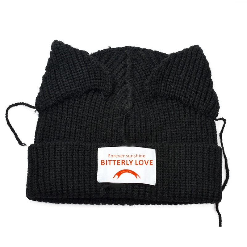 Cat Ear Beanies - Black / One Size - Cat beanie