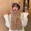 Cat Ear Hat Scarf Gloves Set - Cat beanie