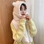 Cat Ear Hat Scarf Gloves Set - White / One Size - Cat beanie