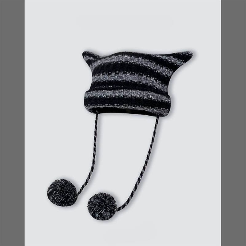 Cat Eared Beanie - Grey / 56-58cm - Cat beanie