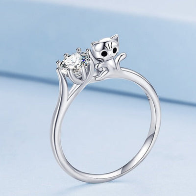 Cat Engagement Ring - cat rings