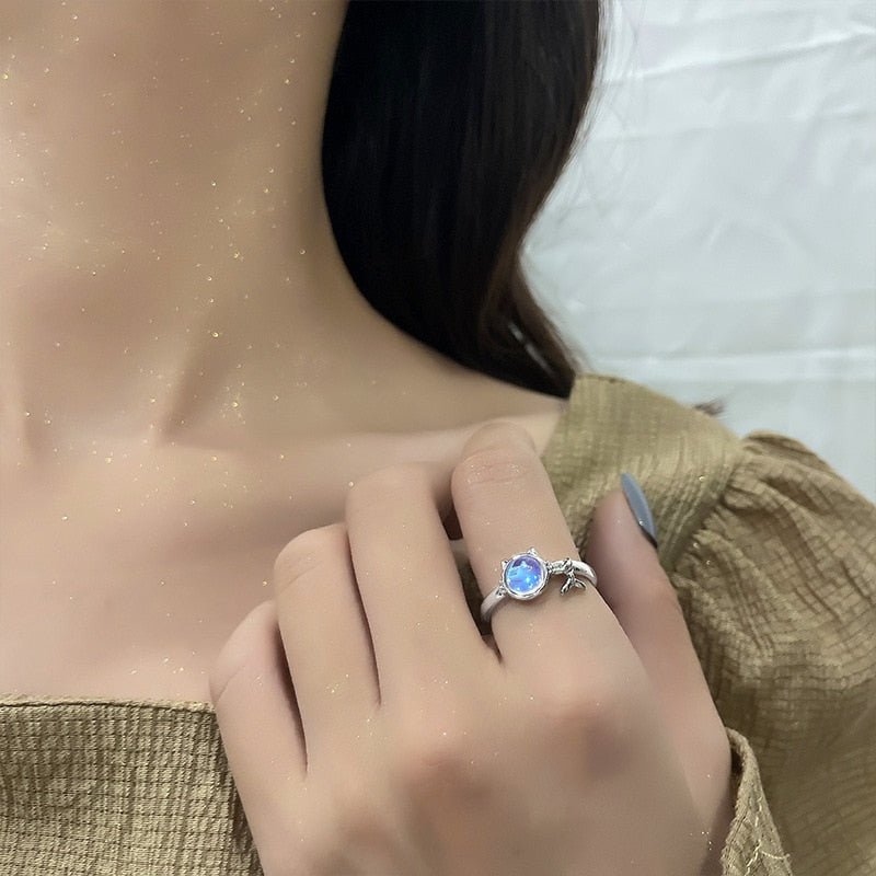 Cat Eye Diamond Ring - cat rings