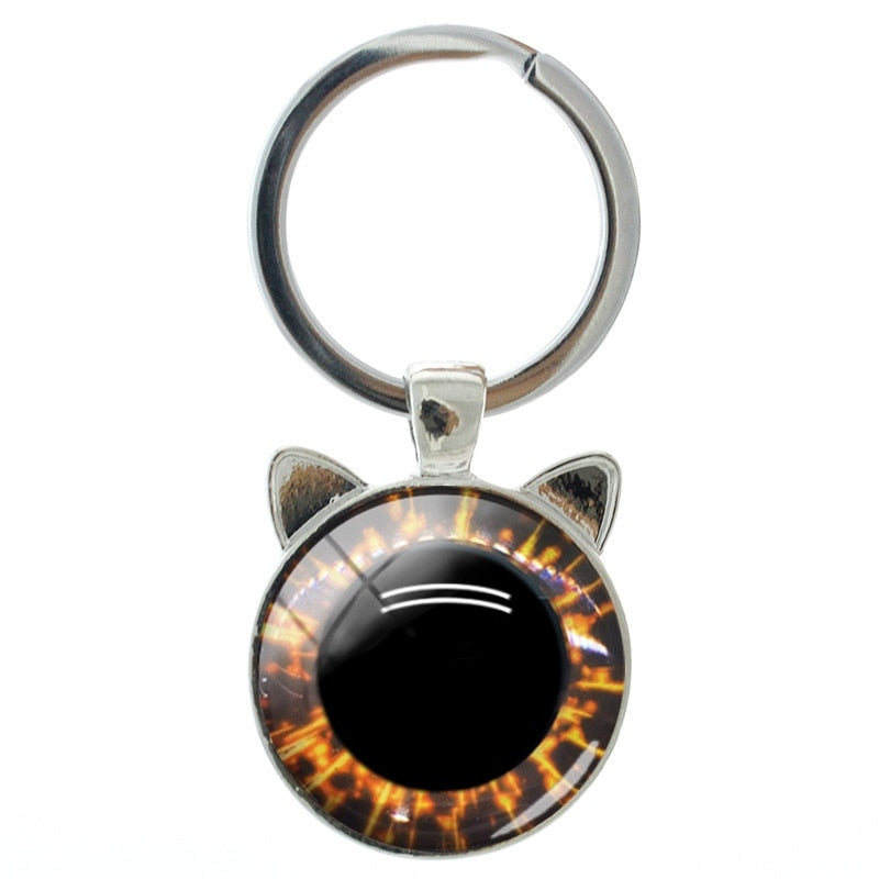 Cat Eye Keychain - Yellow - Cat Keychains