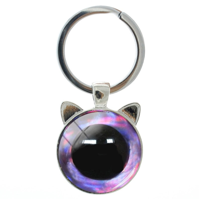 Cat Eye Keychain - Purple - Cat Keychains