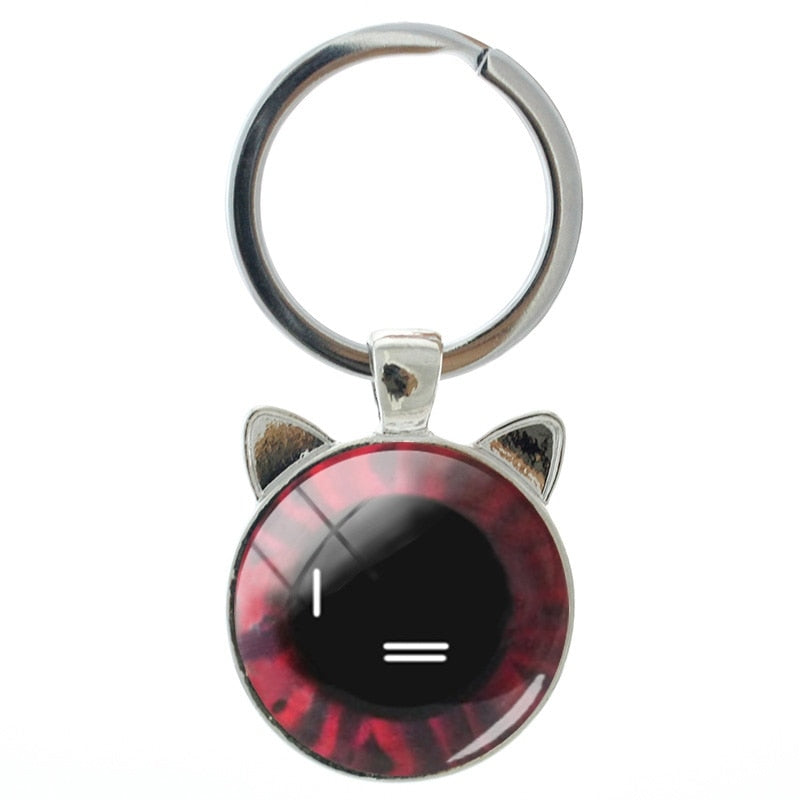 Cat Eye Keychain - Red - Cat Keychains