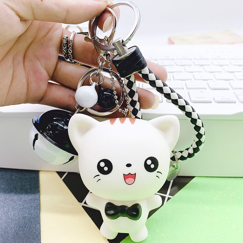Cat Face Keychain - Black - Cat Keychains