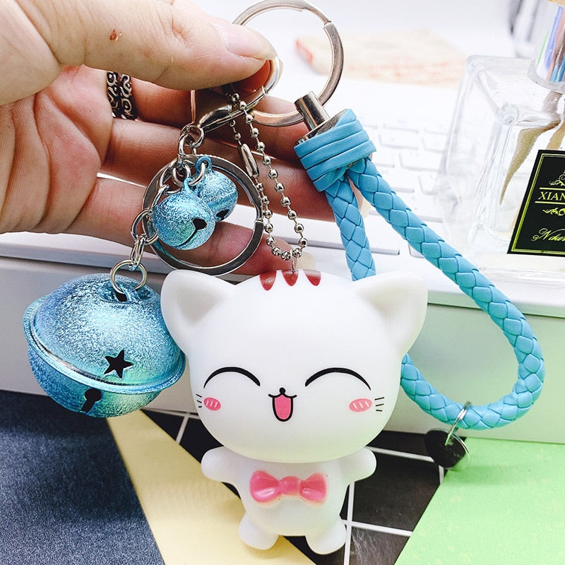 Cat Face Keychain - Blue - Cat Keychains