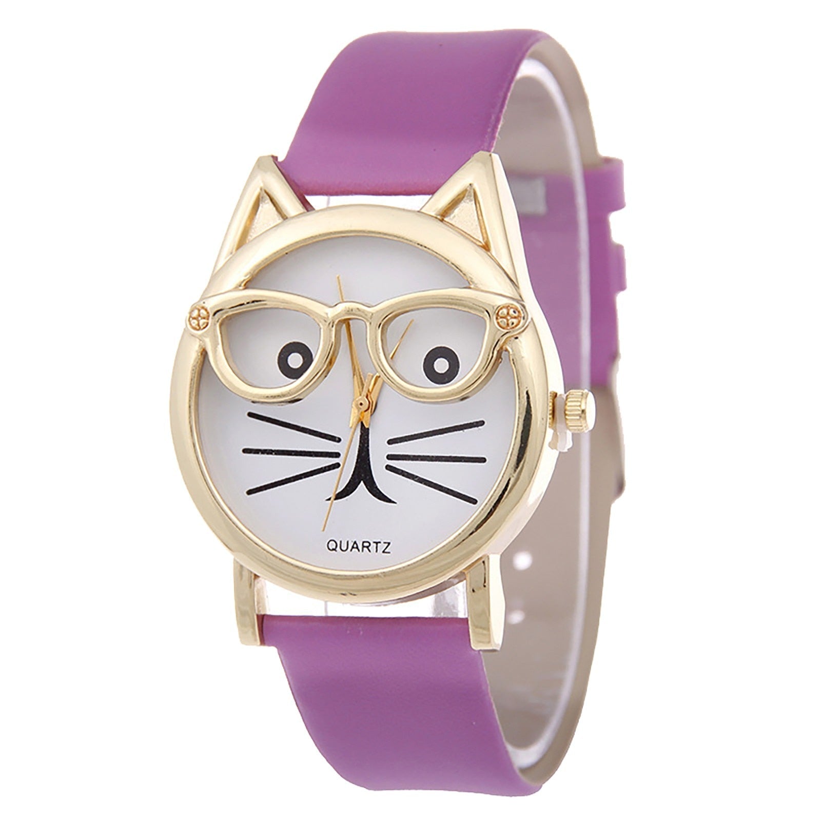 Cat Face Watch - Purple / United States - Cat Watch