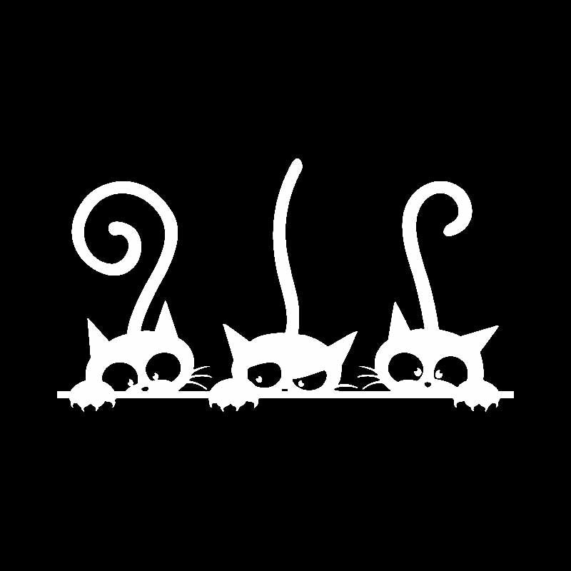 Cat Family Car Stickers - Silver