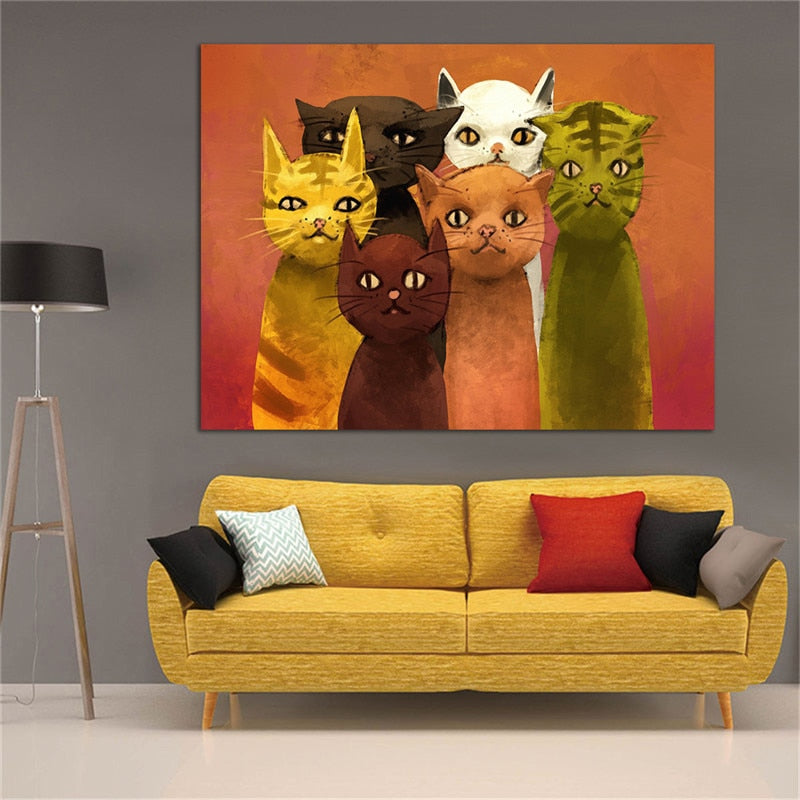 Cat Family Home Poster - Cat poster