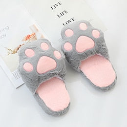 Cat Feet Slippers - Grey - Cat slippers