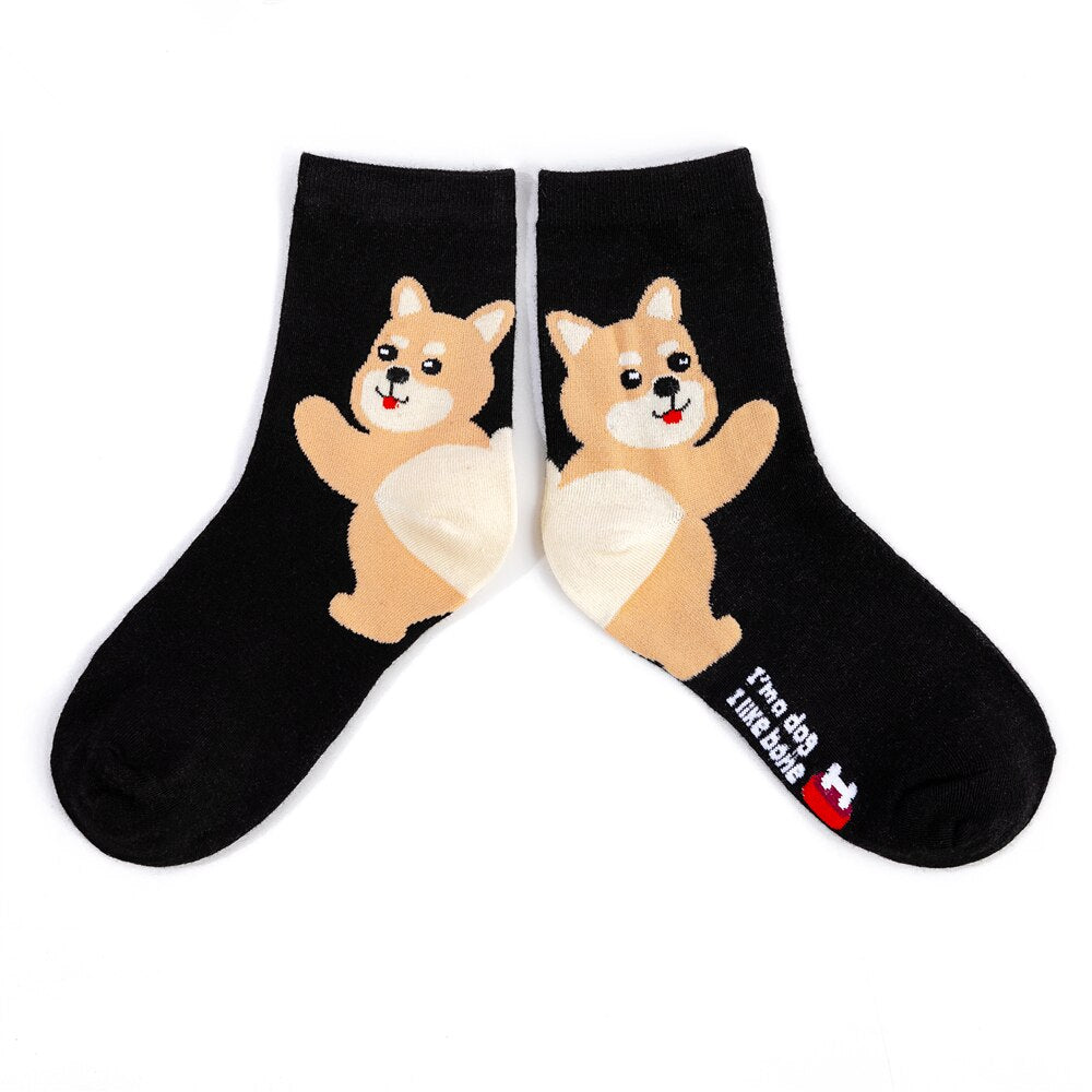 Cat Feet Socks - Black Dog - Cat Socks