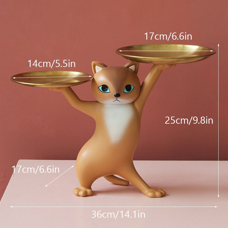 Cat Figurines Vintage - Orange