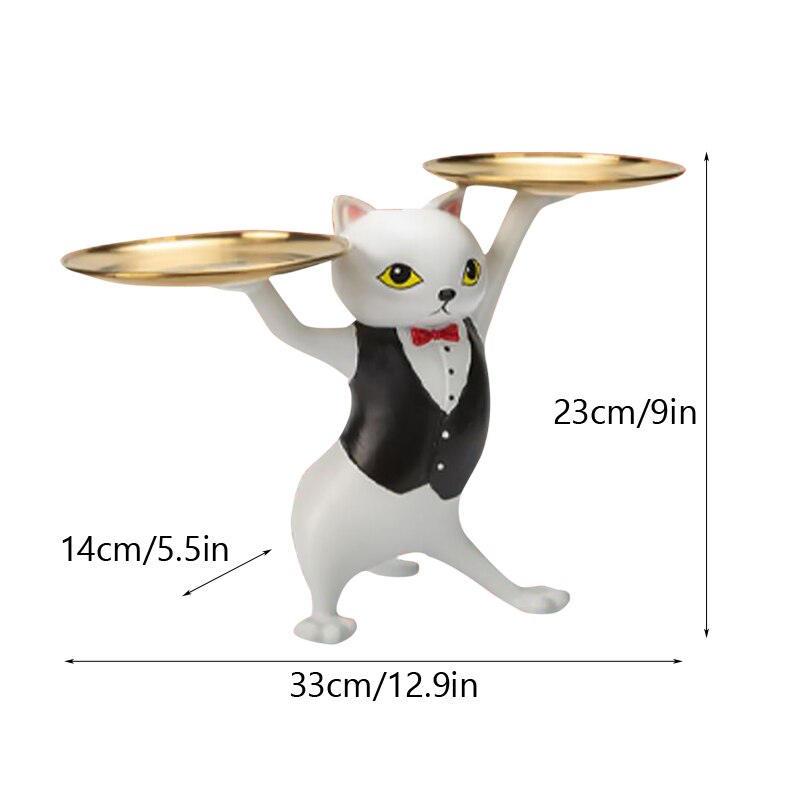Cat Figurines Vintage - Black and White