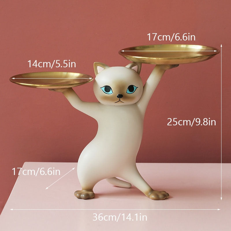 Cat Figurines Vintage - Beige