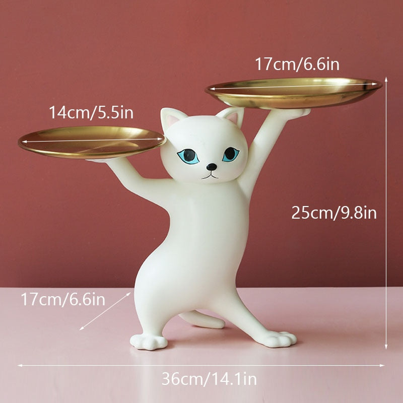 Cat Figurines Vintage - White