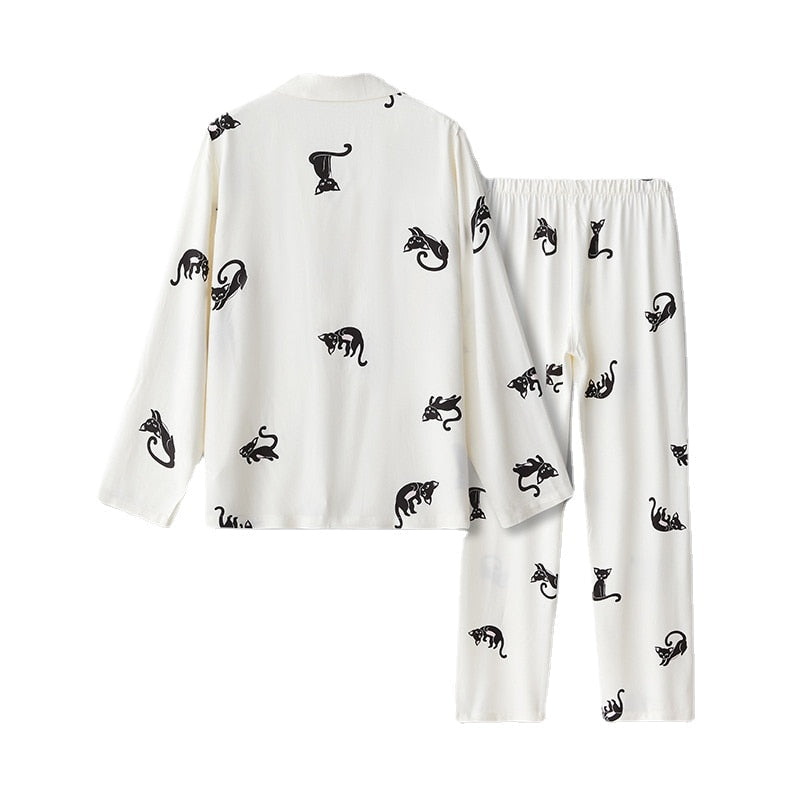 Cat Flannel Pajamas - Cat pajamas