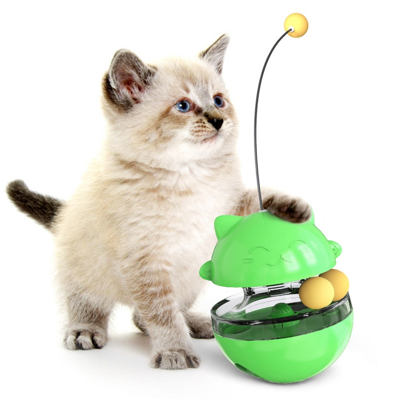 Cat Food Dispenser Toy - Green - Cat Food Dispenser