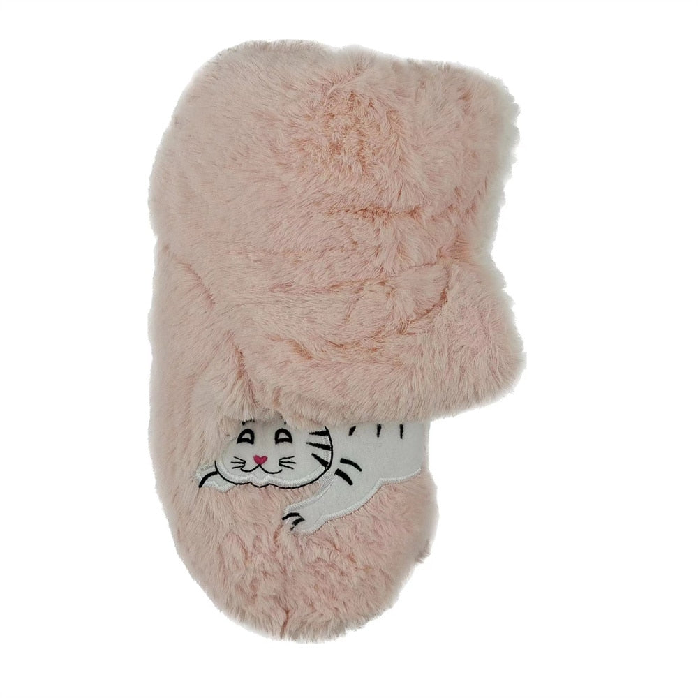Cat Fur Slippers - Light Pink / EUR 35-38 - Cat slippers