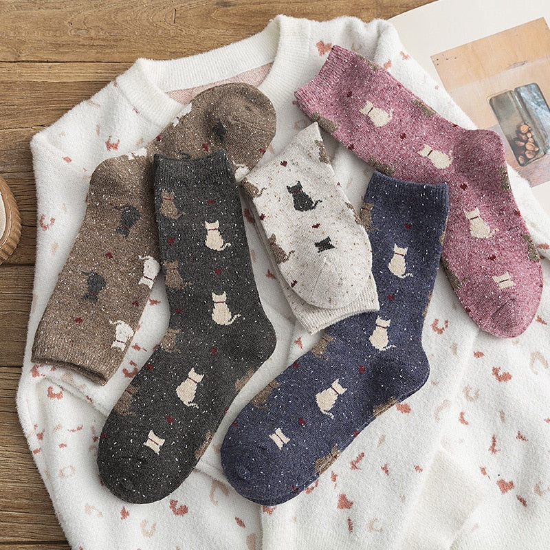 Cat Fuzzy Socks - Cat Socks