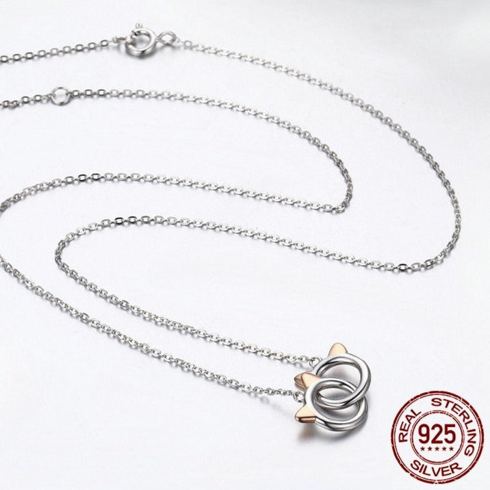 Cat Head Necklace - Cat necklace