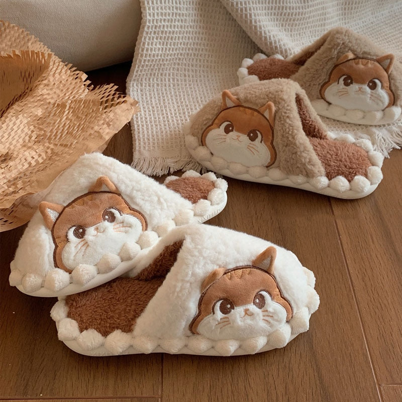Cat Head Slippers - Cat slippers