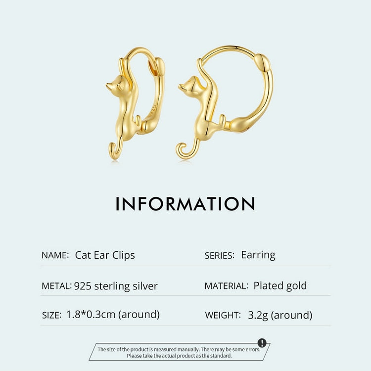 Cat Hoop Earrings - Cat earrings