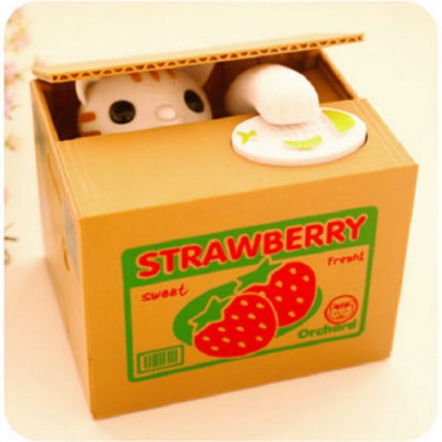 Cat in Box Piggy Bank