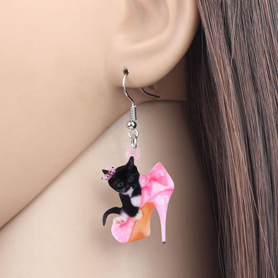 Cat in Shoe Earrings - Cat earrings