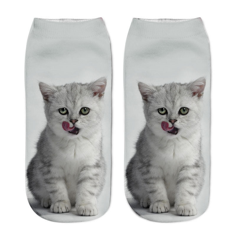 Cat in sock - Dust White - Cat Socks