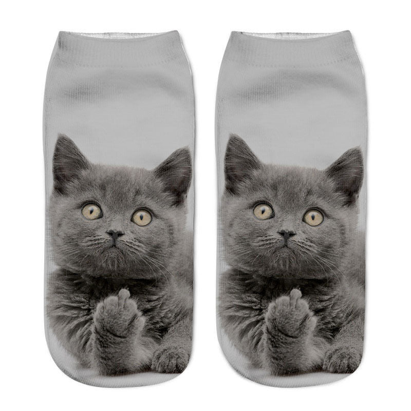 Cat in sock - Light Grey - Cat Socks