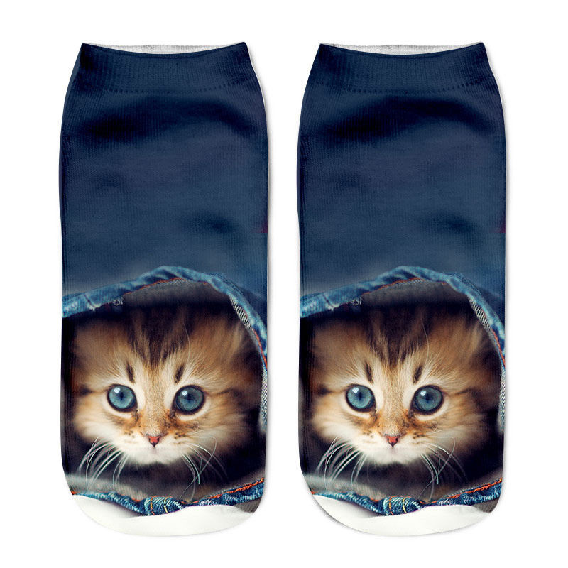 Cat in sock - Blue - Cat Socks