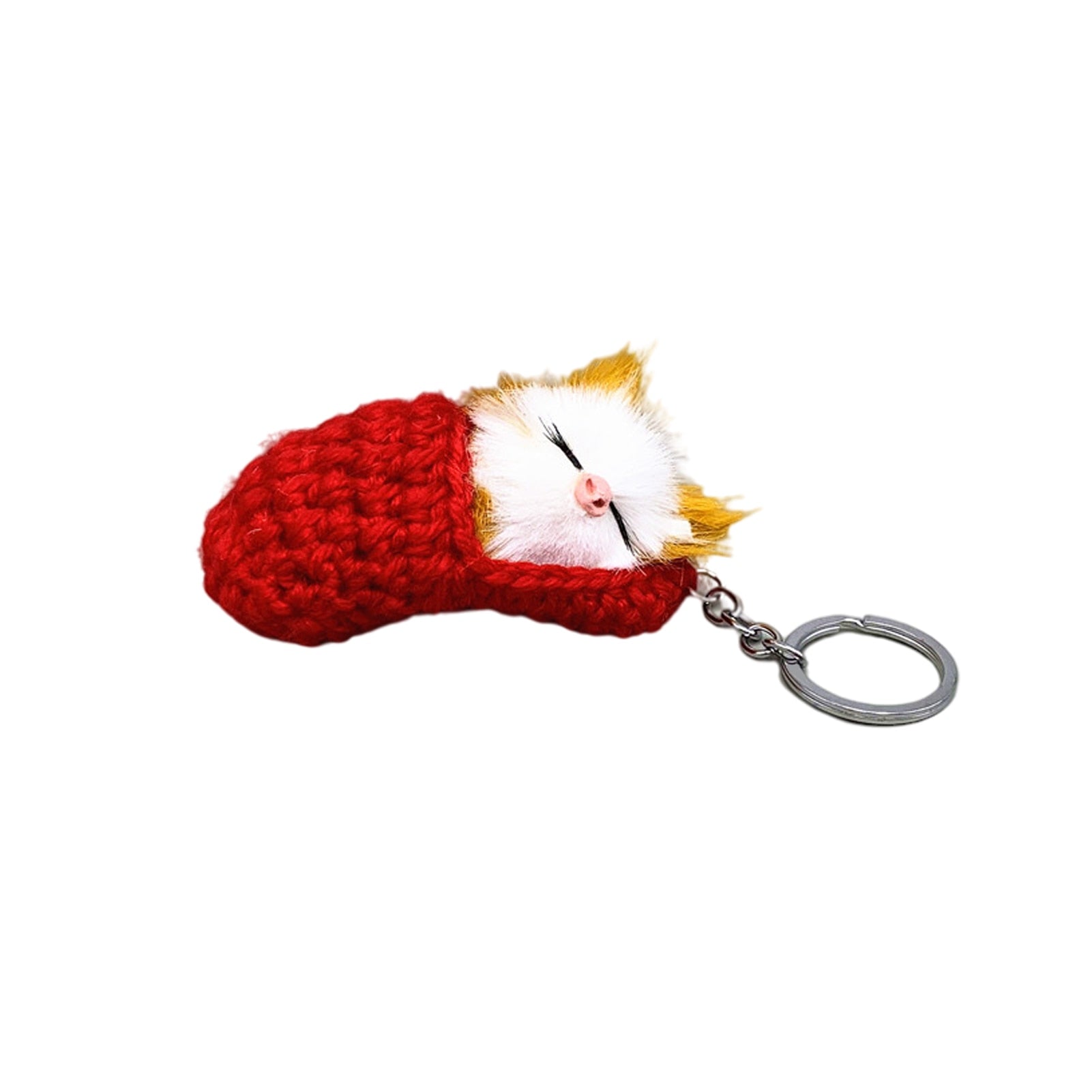 Cat Keychain Crochet - Red - Cat Keychains