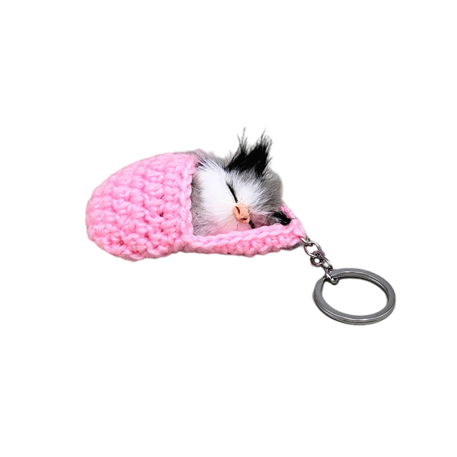 Cat Keychain Crochet - Pink - Cat Keychains