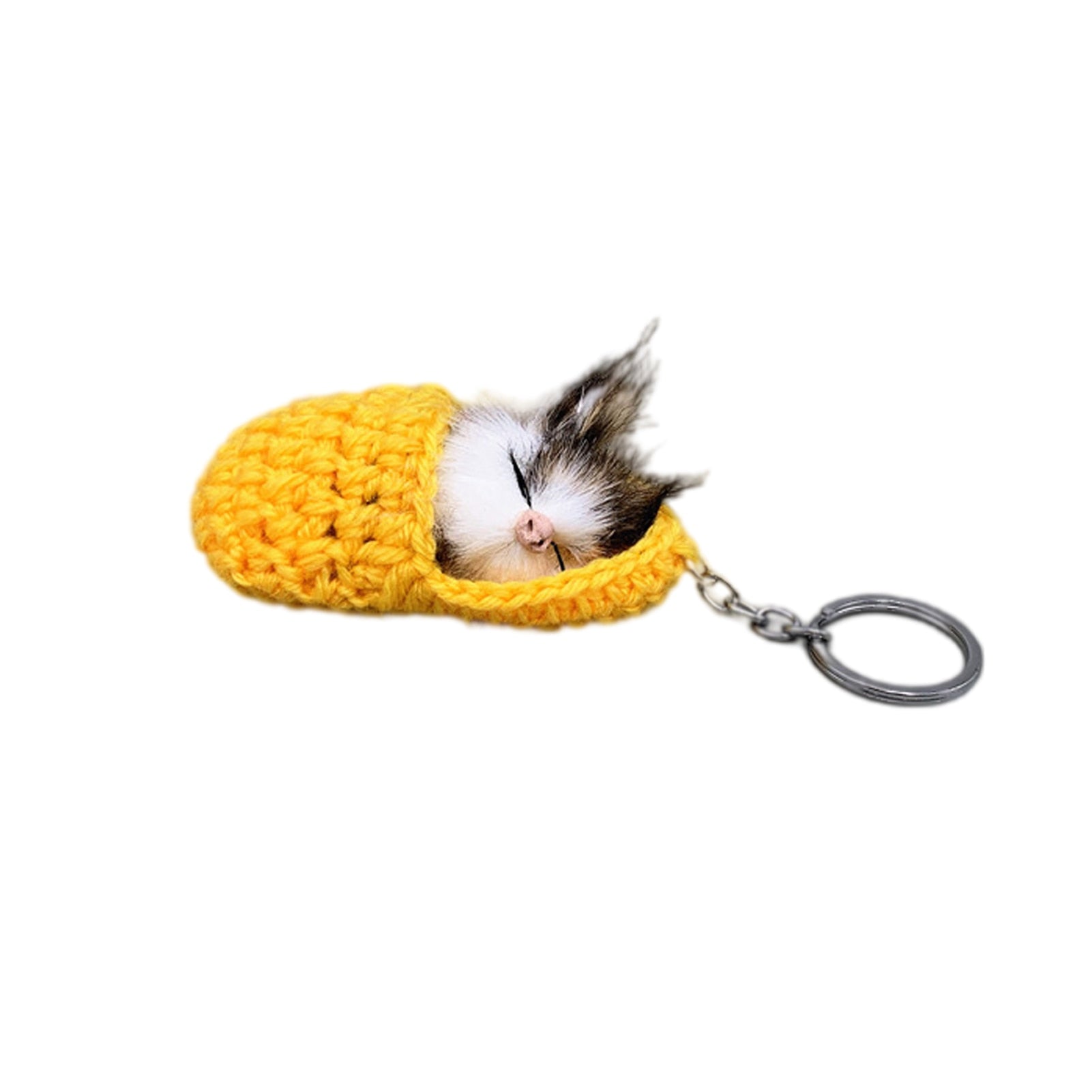 Cat Keychain Crochet - Yellow - Cat Keychains