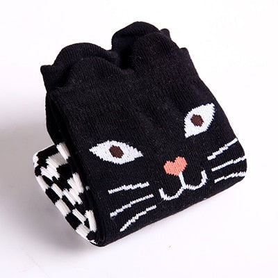 Cat Knee High Socks - Black stripe cat / 3 to 12 years old -