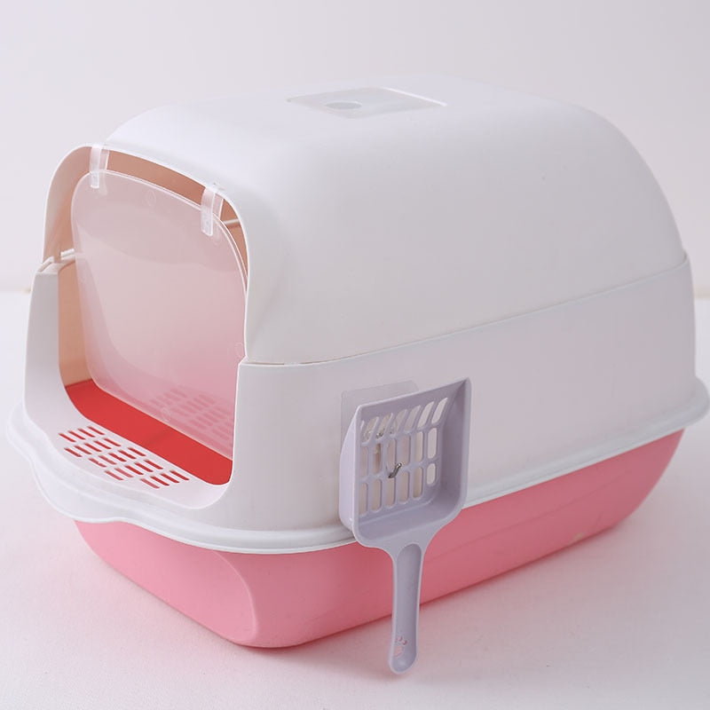 Cat Litter Box Enclosed - Pink - Cat litter Box
