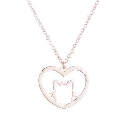 Cat Lover Necklace - Rose Gold - Cat necklace