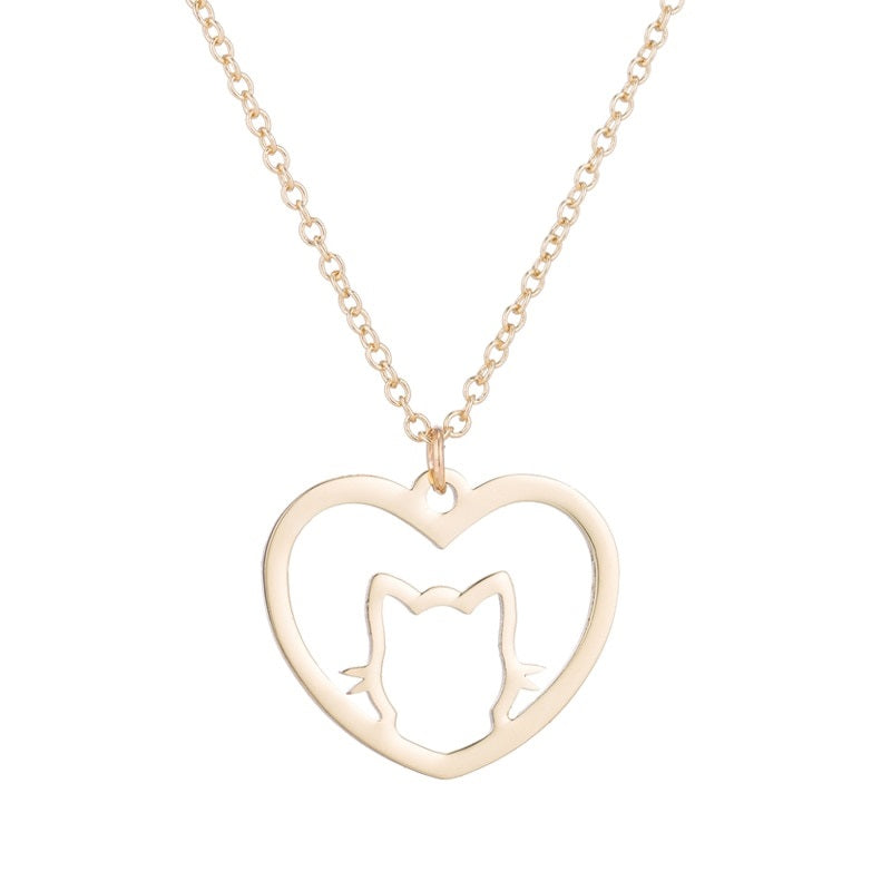 Cat Lover Necklace - Gold - Cat necklace