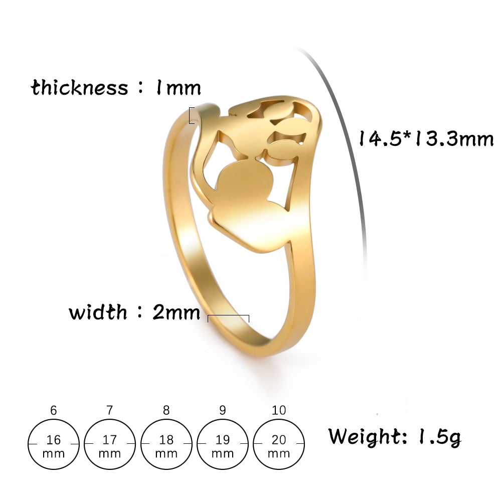 Cat Lover Ring - 6 / Gold - cat rings