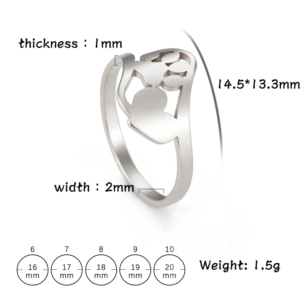Cat Lover Ring - 6 / Silver - cat rings
