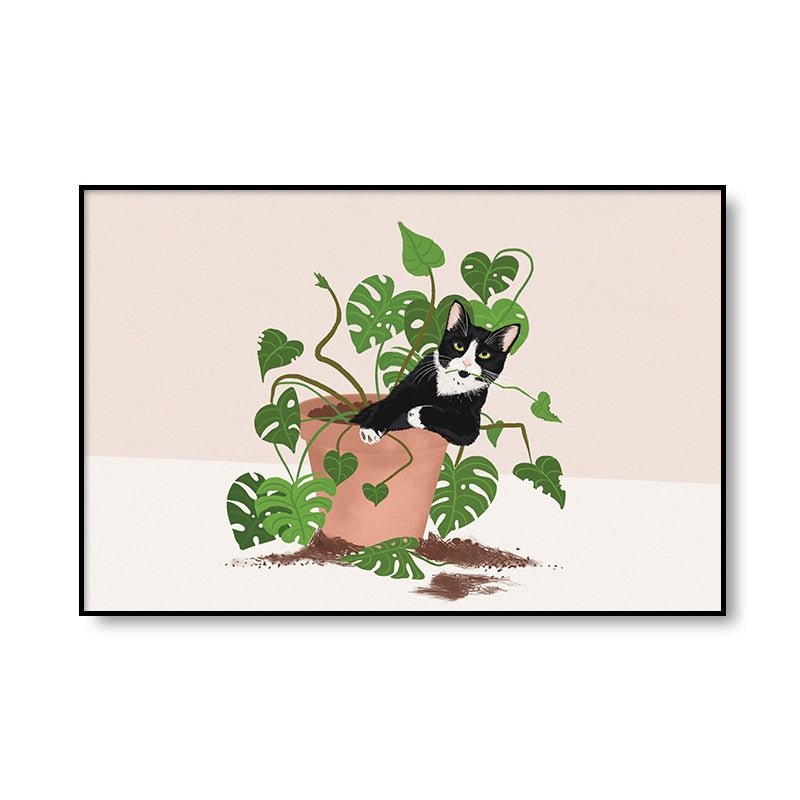 Cat Lovers Posters - 13X18cm No frame / Plants - Cat poster